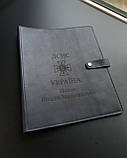 Шкіряна папка для паперів А4 "НА ПІДПИС" синя, фото 2