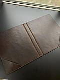 Шкіряна папка для паперів А4 "НА ПІДПИС" коричнева, фото 3