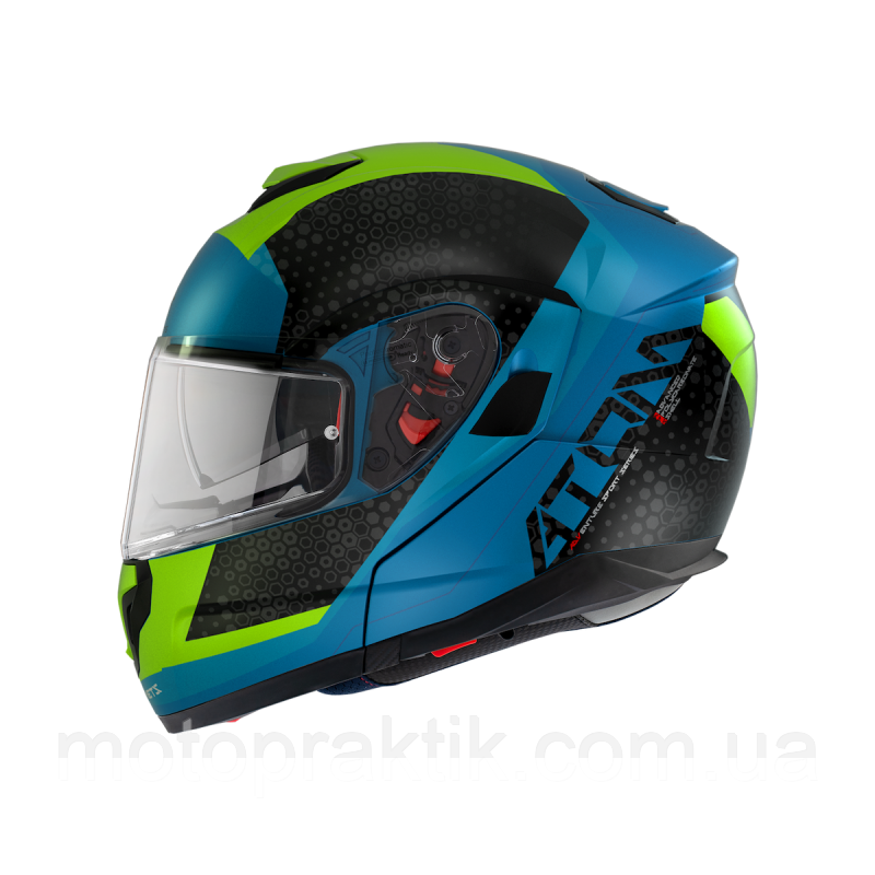 MT ATOM SV ADVENTURE A7 GLOSS BLUE, XS Мотошолом модуляр з окулярами