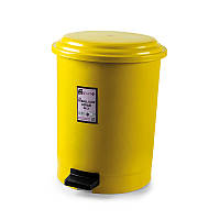 Корзина ведро для мусора с педалью жёлтый пластик 30л PK-30 105