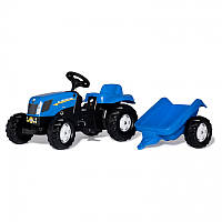 Детский трактор на педалях с прицепом New Holland Rolly Toys от 2 до 5 лет (013074)