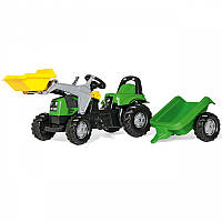 Детский трактор на педалях с ковшом и прицепом Deutz-Fahr Rolly Toys от 2 до 5 лет (023196)