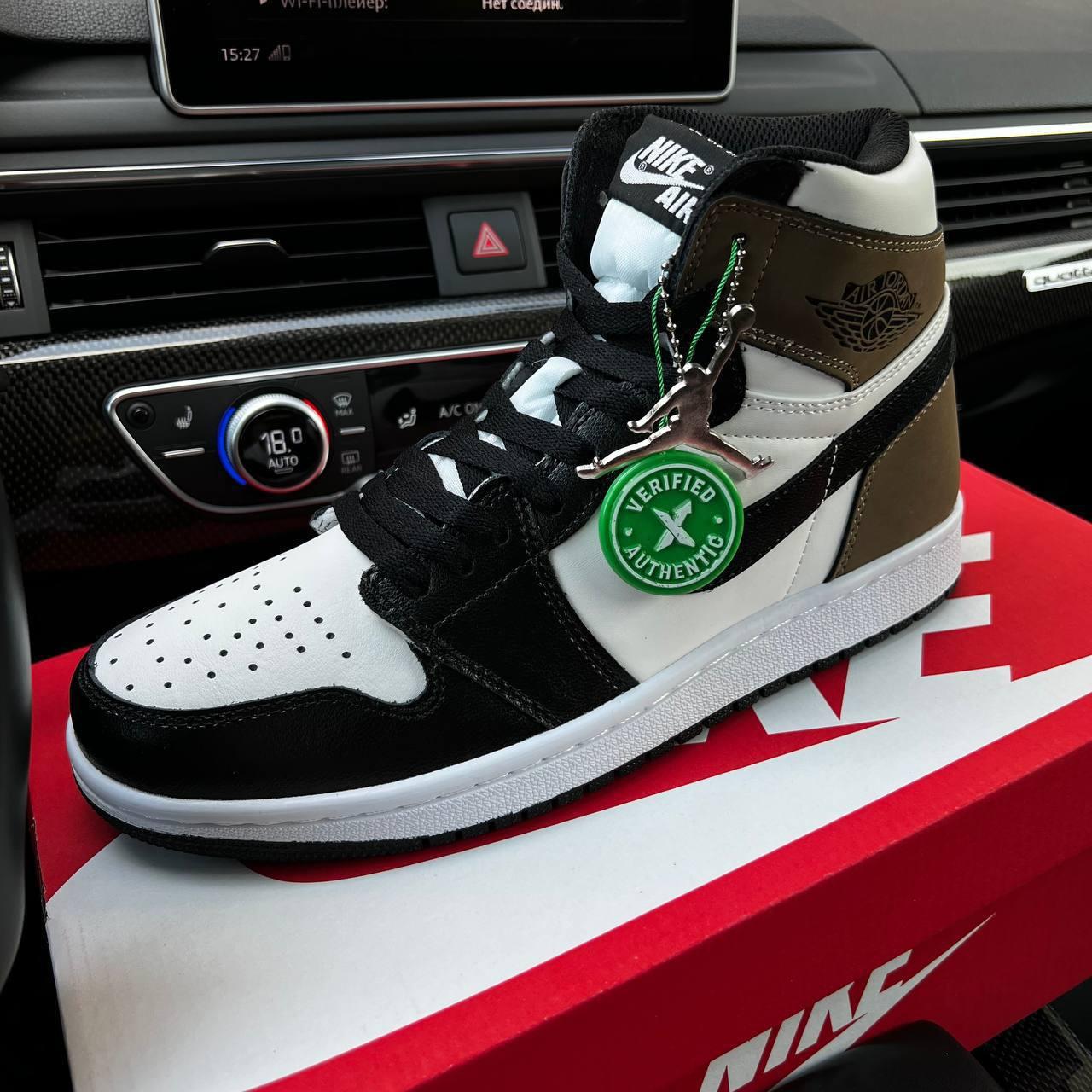 Мужские кроссовки Nike Air Jordan High Black White Khaki, Джорданы ...