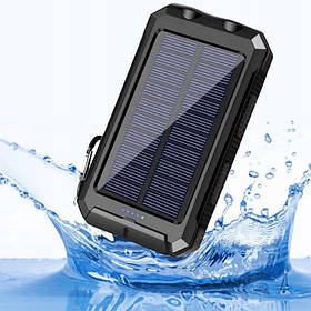 Бронований сонячний Power Bank Solar 20 000 мАч, чорний, 2 x USB