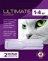 Капли от блох, клещей, вшей и власоедов Unicum Ultimate для кошек 1-4 кг 0.6 мл (UL-041) 4820150203023