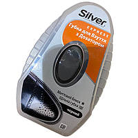 Губка-блиск для взуття 1 шт Silver Premium з дозатором силікону 6 мл чорна
