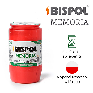 Свічка олійна запаска для лампадки Bispol (біспол) Memoria 2.5 дня. 155г
