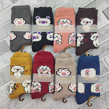 Шкарпетки жіночі зимові плюшеві р.37-41 Хом'ячок асорті НАТАЛІ 30036747