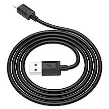 Кабель для заряджання та передачі даних Hoco X73 USB to Lightning Чорний 1 м, фото 4