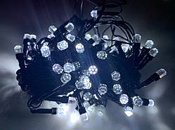Гірлянда рубін 200 LED, Білий колір, чорний дріт, 10метров