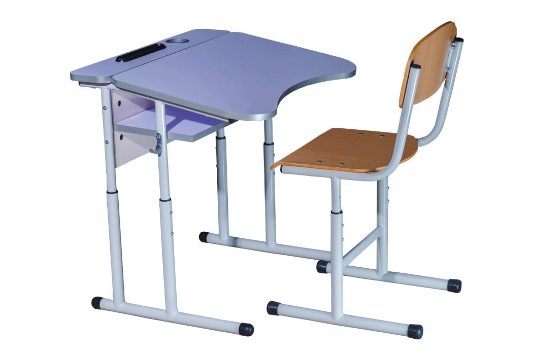 Комплект стіл учнівський 1-місний антисколіозний, фото 1