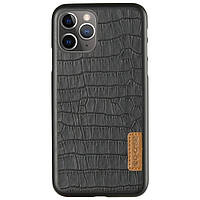 Кожаный чехол для iPhone 11 Pro Max G-Case Crocodile Dark series. Чехол накладка на айфон 11 про мак