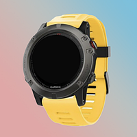 Браслет для часов Garmin Fenix 3 HR/Fenix 5x 7x 26 мм силиконовый желтый