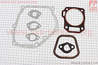 Прокладки двигателя 168F-68мм, к-кт 7 деталей, (паронит, красная нить), Тип №1