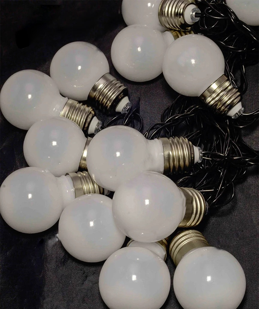 Гірлянда лампочки 20 LED, матові, 7 метрів, Білий колір, 50 мм лампочка