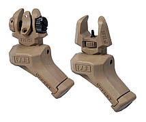 Набір: цілик і мушка FAB Defense FRBS OFFSET Black на планку Pitcatinny (пісочний)