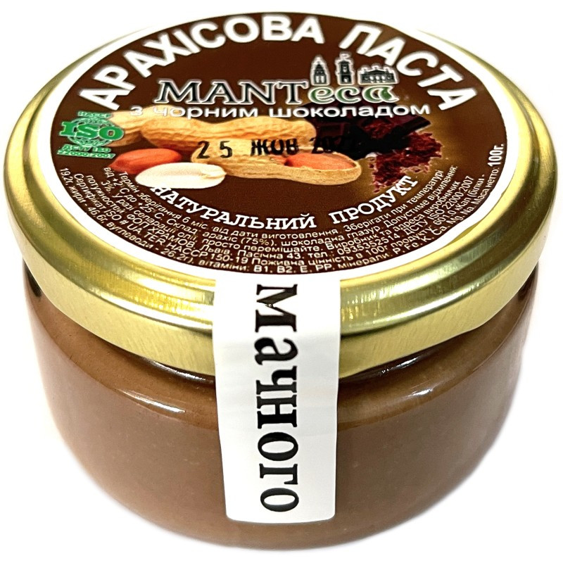 Арахісова паста MANTeca з чорним шоколадом 100 г