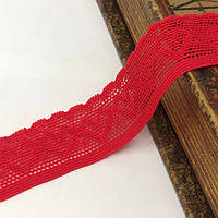 Отделочная эластичная-резинка кружево для белья 3 см - цвет красный