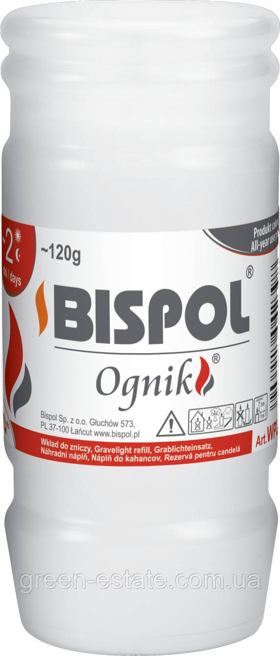 Свічка Bispol Ognik у пластиковому корпусі 120 г.