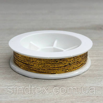 Люрексова нитка для вишивки - жовте золото 100м., фото 2