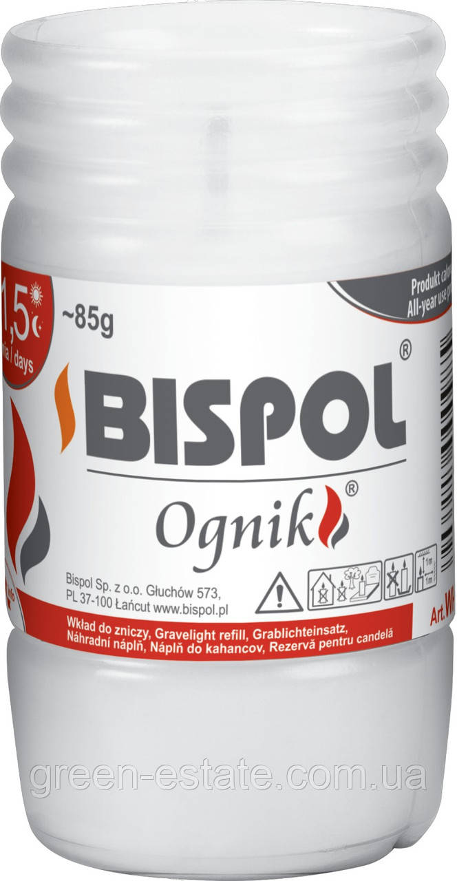 Свічка Bispol Ognik у пластиковому корпусі 85 г.
