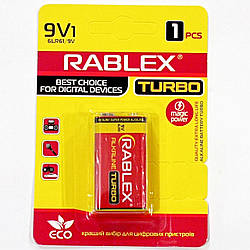 Батарейки Крона Rablex 9V Alkaline/TURBO/БліСТРР