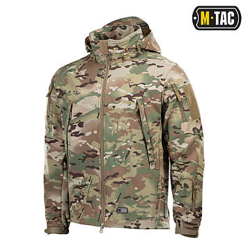 Чоловіча мембранна тактична куртка ВСУ флісова демісезон M-Tac Soft Shell камуфляж мультикам L