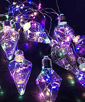 Гірлянда штора шестигранник-РОСА, 3 м х 0,8 м, 10 шт. + перехідник, Мультик колір