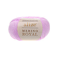 Alize MERINO ROYAL (Меріно Роял) № 474 світла орхідея (Вовняна пряжа, нитки для в'язання)