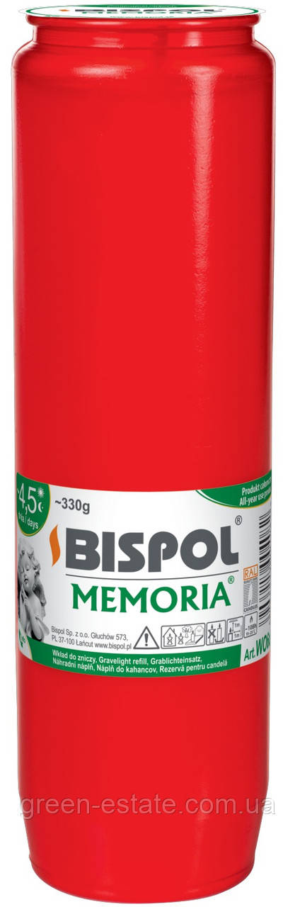 Свічка парафінова Bispol Memoria у пластиковому корпусі 330 г.