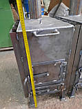 Піч-буржуйка з конвекційними каналами. Опалювально-варильна піч з радіатором 350*520*600, фото 7