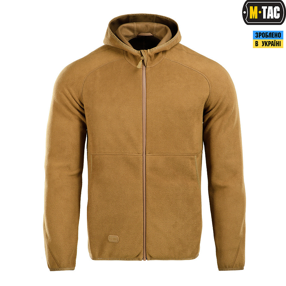 Армійська Кофта ВСУ тактична з капюшоном M-Tac Hoodie Lite Microfleece, фліска ЗСУ колір Coyote XL, унісекс, всесезонна, фото 1