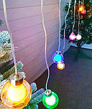 Гірлянда штора кульки-ДЕКО, 12штук, 2,5 м х 0,8 м Теплий білий колір, фото 2