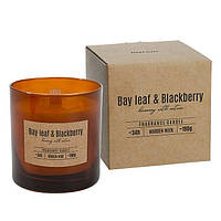 Свеча ароматическая с деревянным фитилем Bispol Bay Leaf & Blackberry