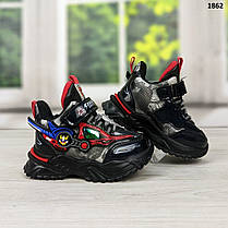 Зимові черевики для хлопчика на хутрі чорні з червоним Міфер, фото 3