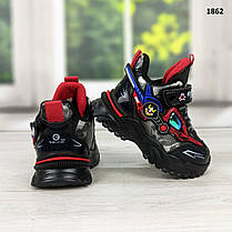 Зимові черевики для хлопчика на хутрі чорні з червоним Міфер, фото 2