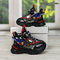 Зимові черевики для хлопчика на хутрі чорні з червоним Міфер, фото 5