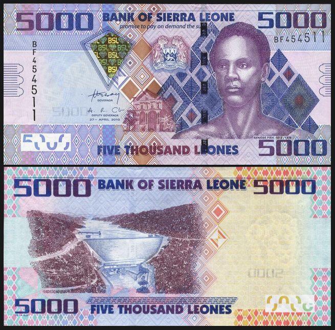 С'ЄЕРРА-ЛЕОНІ 5000 леон 2010г. UNC No545