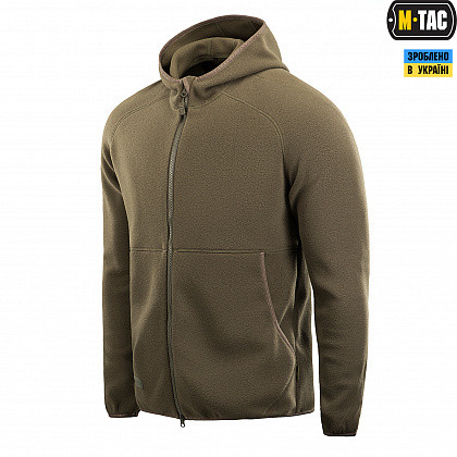 Кофта флісова тактична з капюшоном M-Tac Hoodie Lite Microfleece, колір оливковий XL, 100% поліестер, унісекс, фото 1
