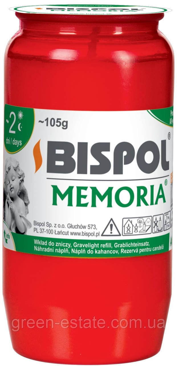Свічка парафінова Bispol Memoria у пластиковому корпусі 105 г.