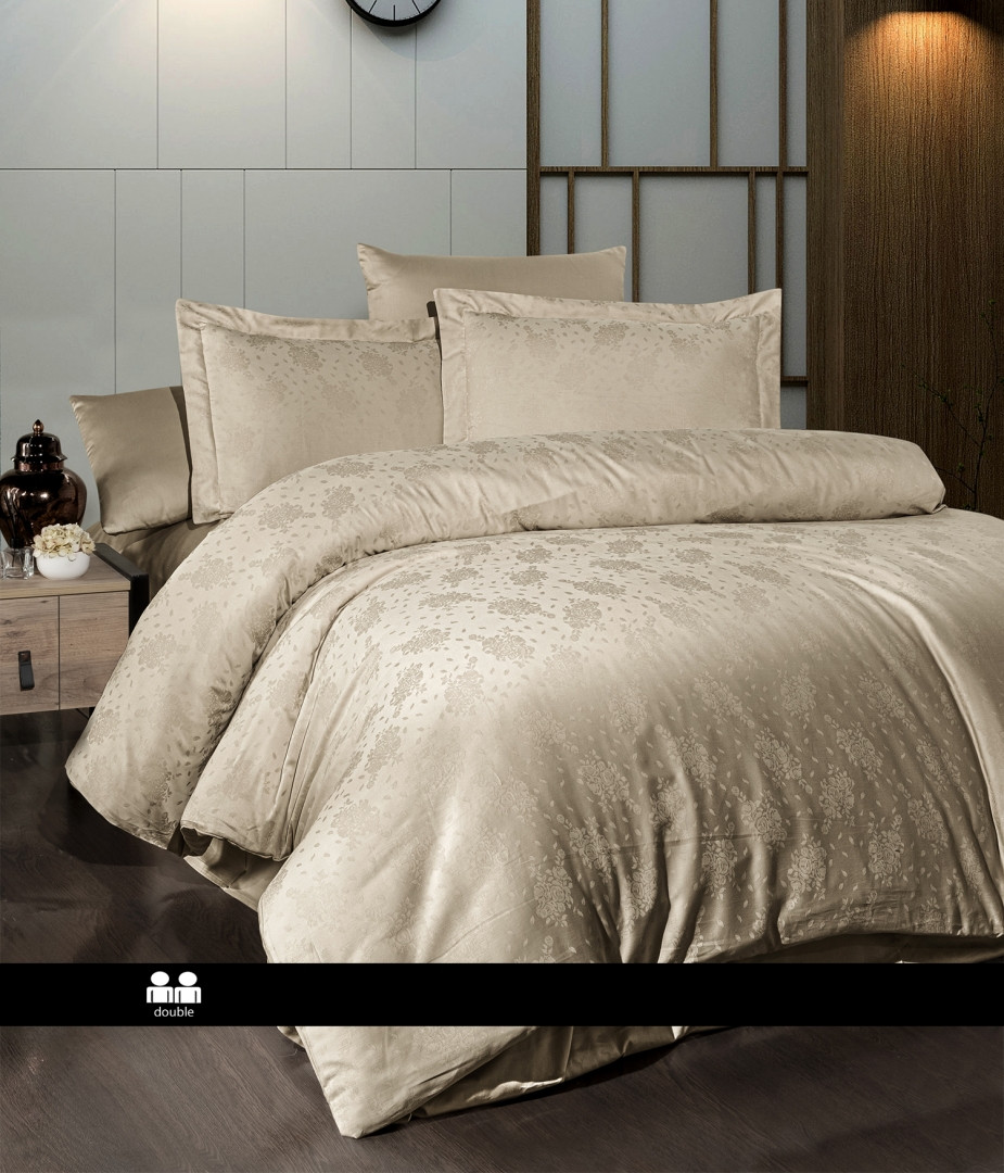 Турецьке Постільне Бельє First Choice Jacquard Satin Marleda Cappuccino