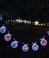 Гірлянда штора кульки-ДЕКО, 12штук, 2,5 м х 0,8 м Теплий білий колір