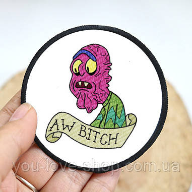 Нашивка на одяг із Террі Oh bitch/Rick and Morty без голки на клейовій основі