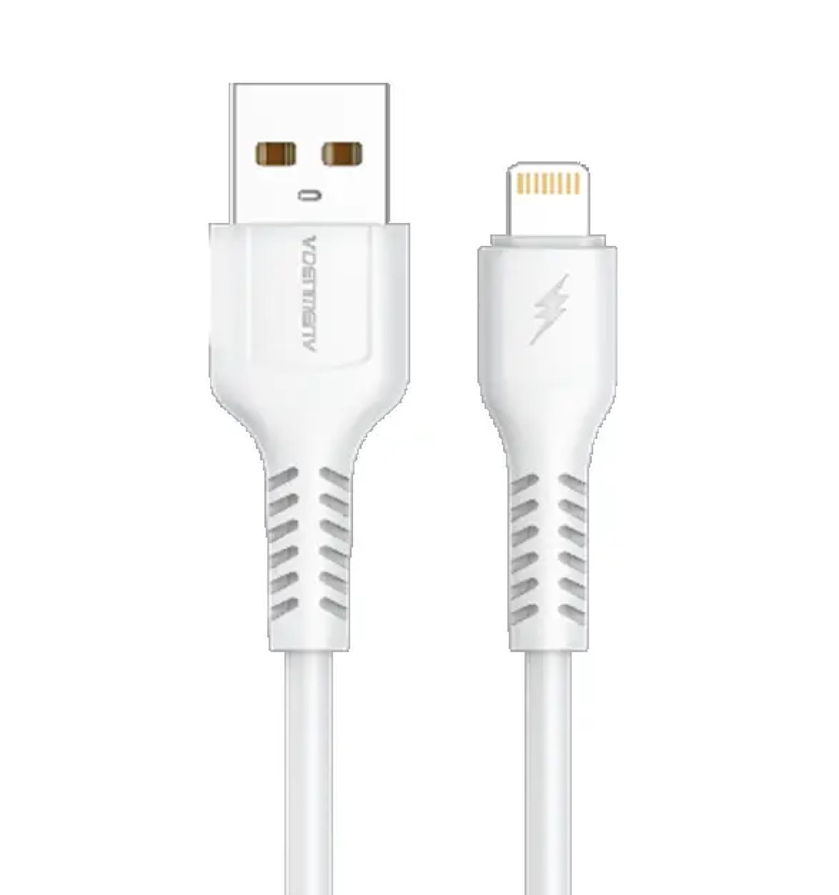 Кабель для заряджання та передачі даних Denmen D42L USB to Lightning Білий 1 м, фото 1