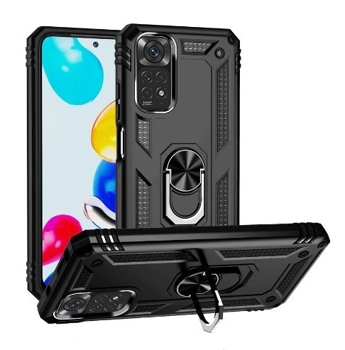 Чохол Armor для Xiaomi Redmi Note 11 Pro протиударний з кільцем Чорний
