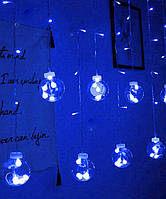 Гірлянда Штора кульки-декоLED, 12 шт, 2.5 м*0,8 м, білий колір