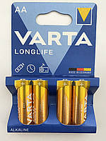 Varta Longlife Alkaline AA батарейки 1.5V LR6 4шт блістер