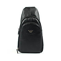 Мужской слинг рюкзак из натуральной кожи нагрудная молодежная кожаная брендовая сумка рюкзак на одно плечо