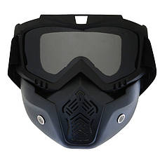 Мотоциклетна маска окуляри RESTEQ, лижна маска, для катання на велосипеді або квадроциклі (затемнена), фото 3