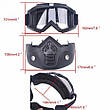 Мотоциклетна маска окуляри RESTEQ, лижна маска, для катання на велосипеді або квадроциклі (затемнена), фото 5